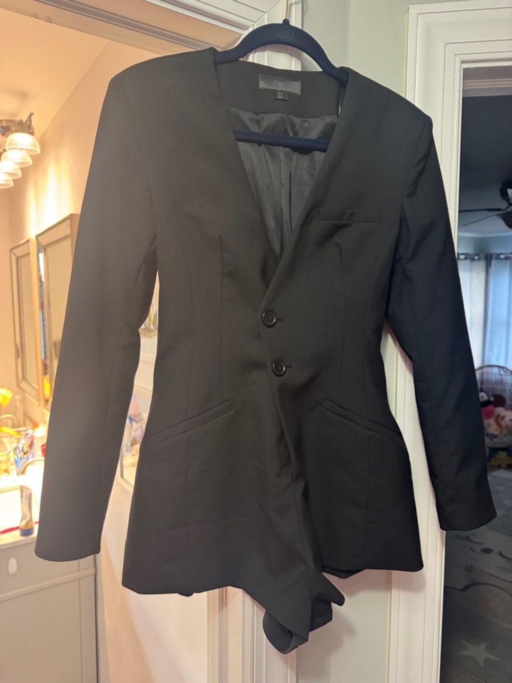 ZARA Black Tailored Blazer shorts Romper medium - Picture 9 of 11